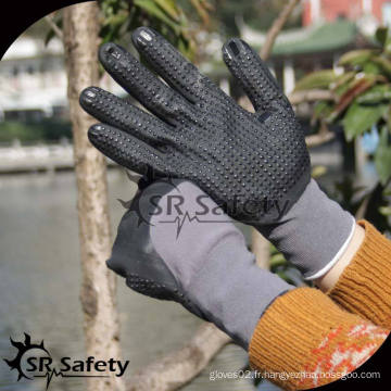 SRSAFETY 15G doublure en nylon spandex micro mousse liquide nitrile caoutchouc / gant de sécurité nitrile pointillé